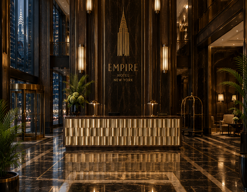 Pandora Reception Desk in Empire Hotel New York